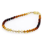 Baltic Amber Teething Necklace. Baroque Rainbow 5mm - XB54RA1