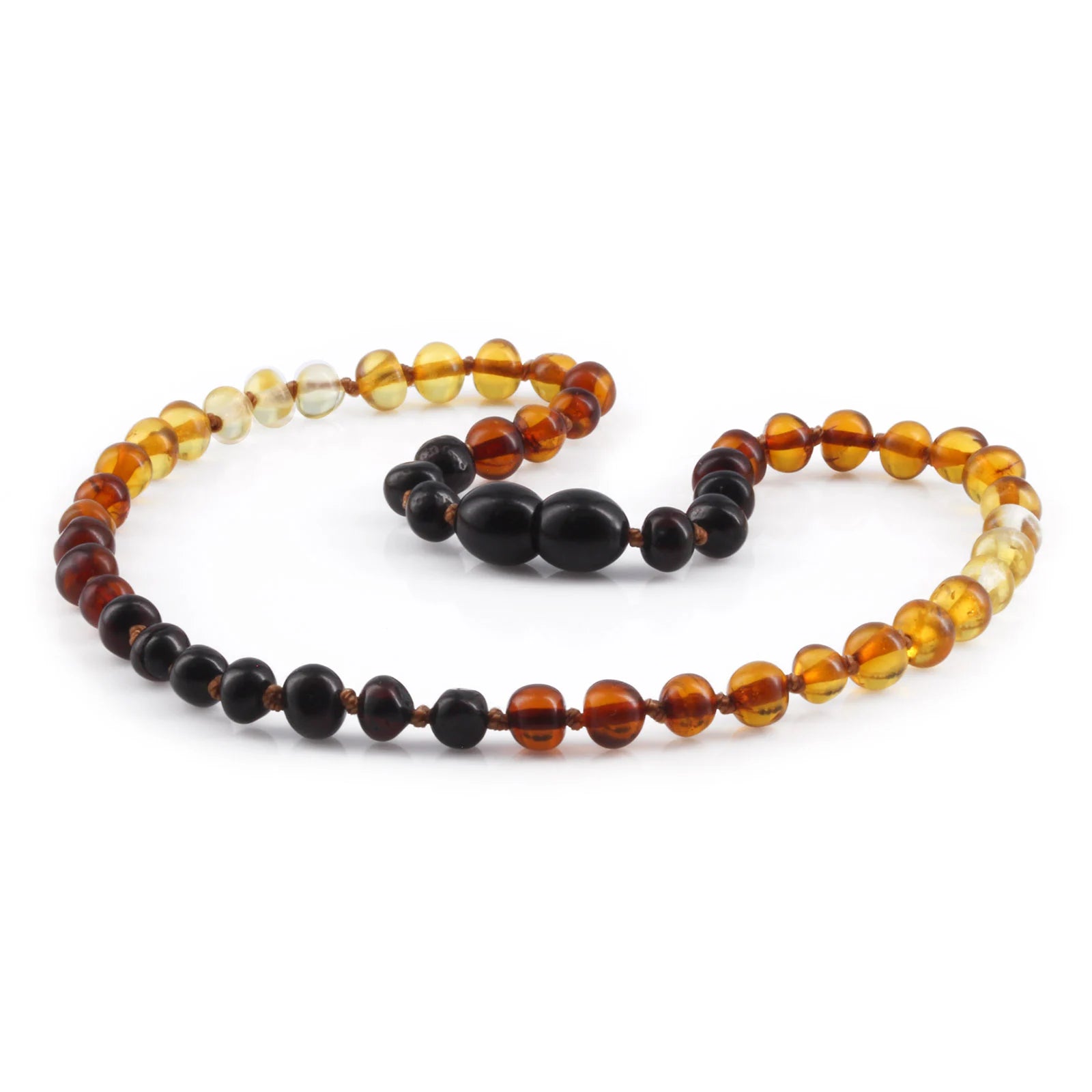Baltic Amber Teething Necklace. Baroque Rainbow 5mm - XB54RA2