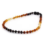 Baltic Amber Teething Necklace. Baroque Rainbow 5mm - XB54RA2