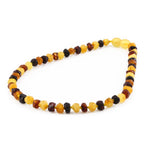 Baltic Amber Teething Necklace. Baroque Multicolour 6mm - XB65M1-RAW