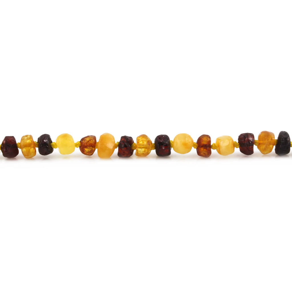 Baltic Amber Teething Necklace. Baroque Multicolour 6mm - XB65M1-RAW