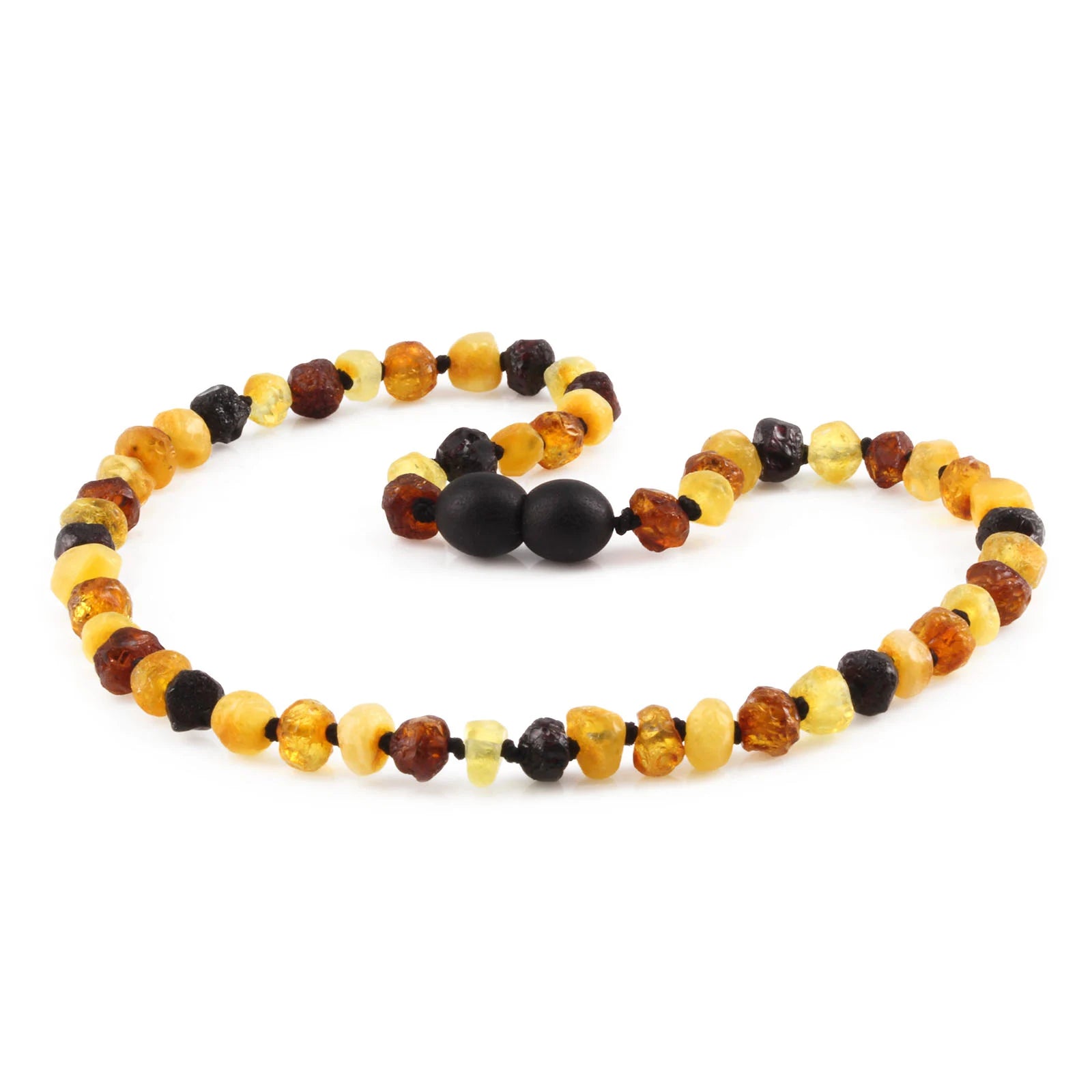 Baltic Amber Teething Necklace. Baroque Multicolour 5mm - XB54M2-RAW
