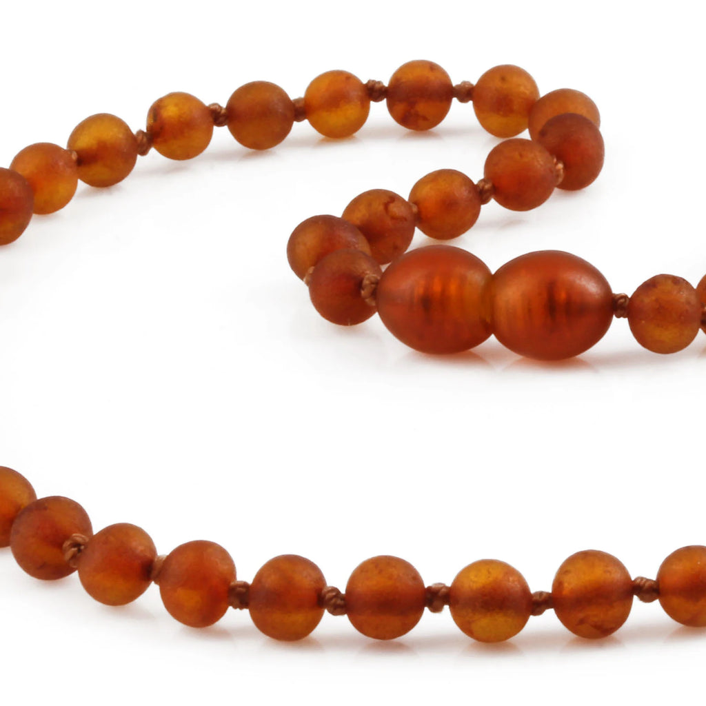 Baltic Amber Teething Necklace. Baroque Light Cognac 5mm - XB54LCM