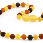 Baltic Amber Teething Necklace. Baroque Multicolour 5mm - XB54M1M