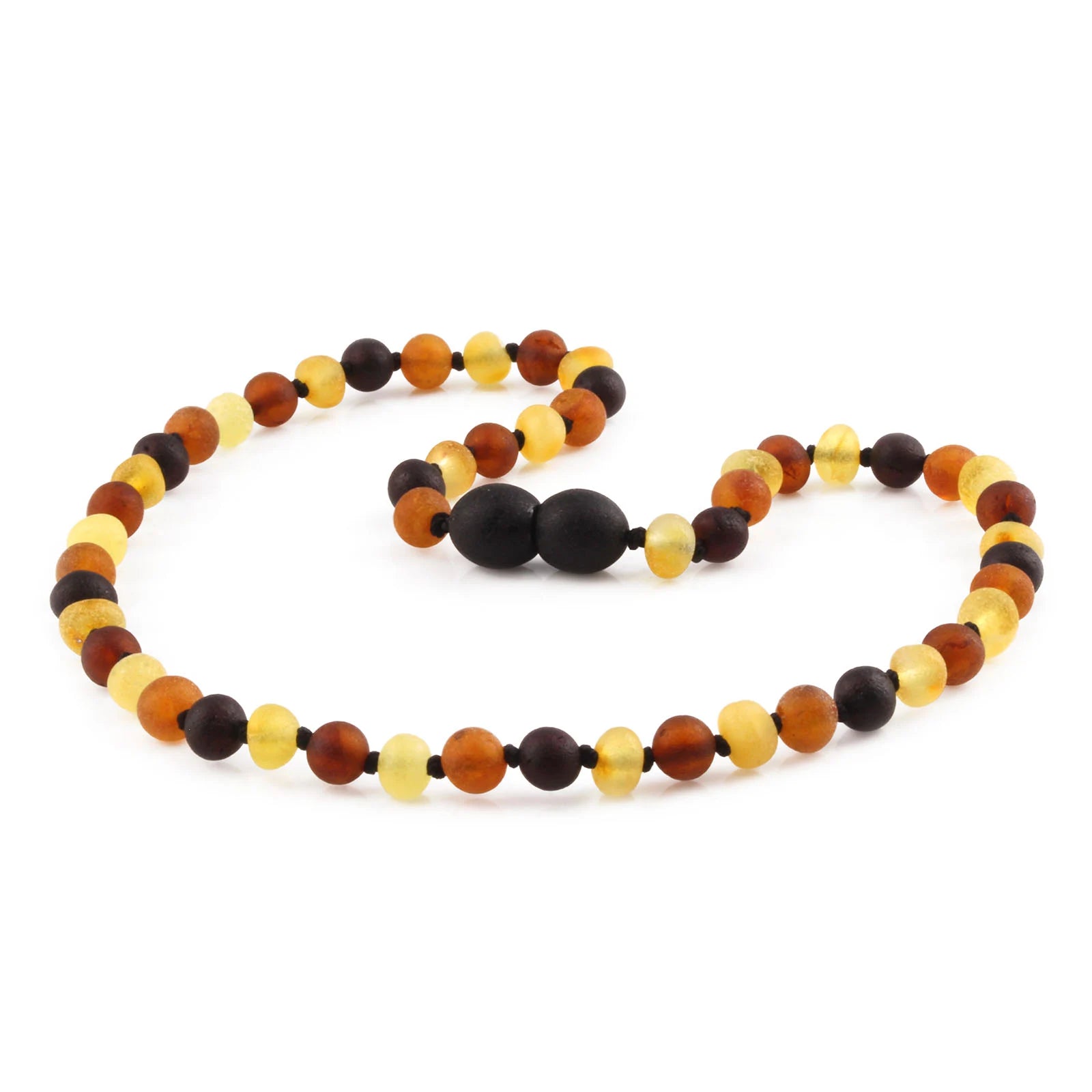 Baltic Amber Teething Necklace. Baroque Multicolour 5mm - XB54M2M
