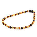 Baltic Amber Teething Necklace. Baroque Multicolour 5mm - XB54M2M