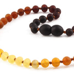 Baltic Amber Teething Necklace. Baroque Rainbow 5mm - XB54R2M