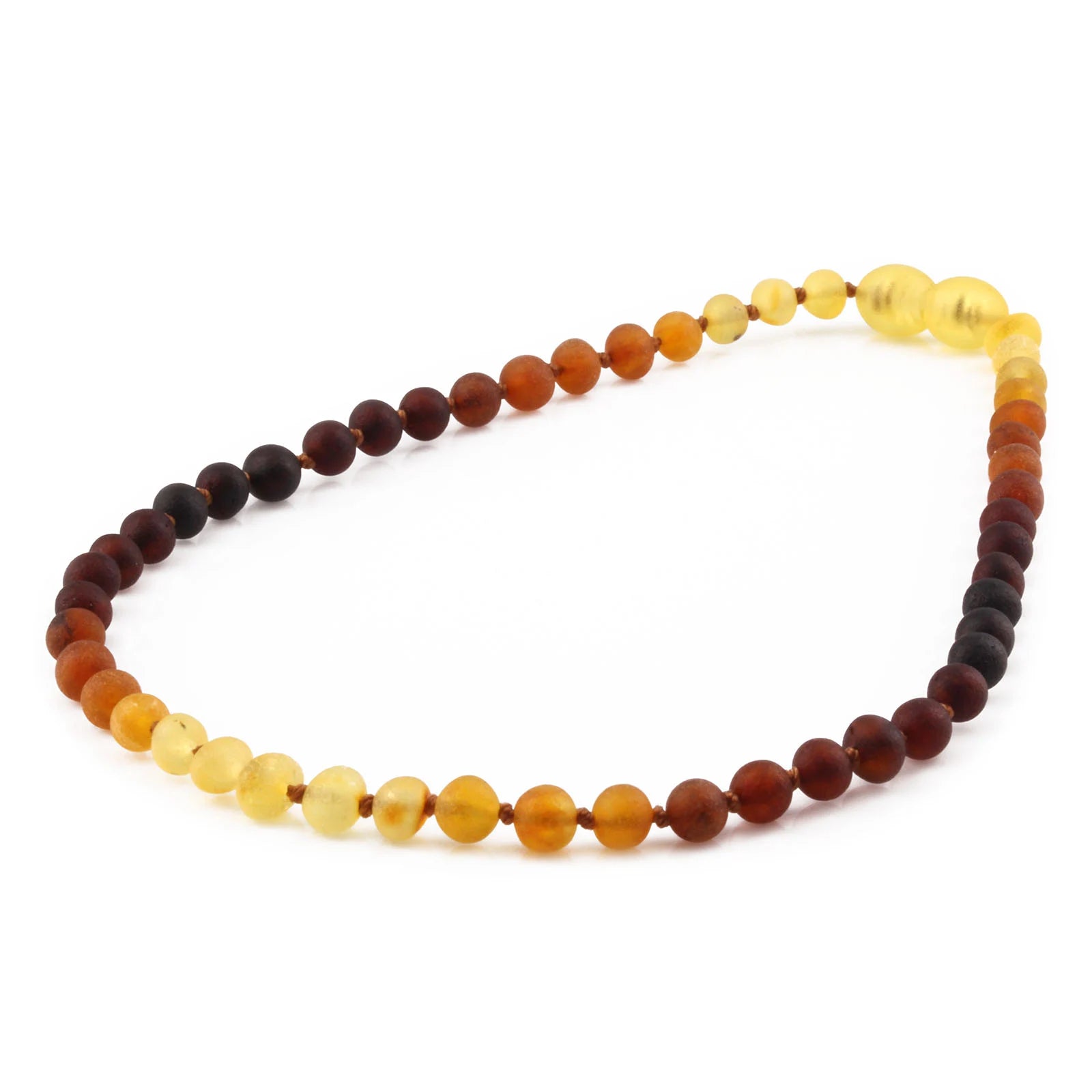 Baltic Amber Teething Necklace. Baroque Rainbow 5mm - XB54RA1M