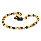 Baltic Amber Teething Necklace. Baroque Multicolour 5mm - XB54M2