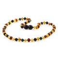 Baltic Amber Child Necklace with Azurite. Baroque 4mm - LE467 V2