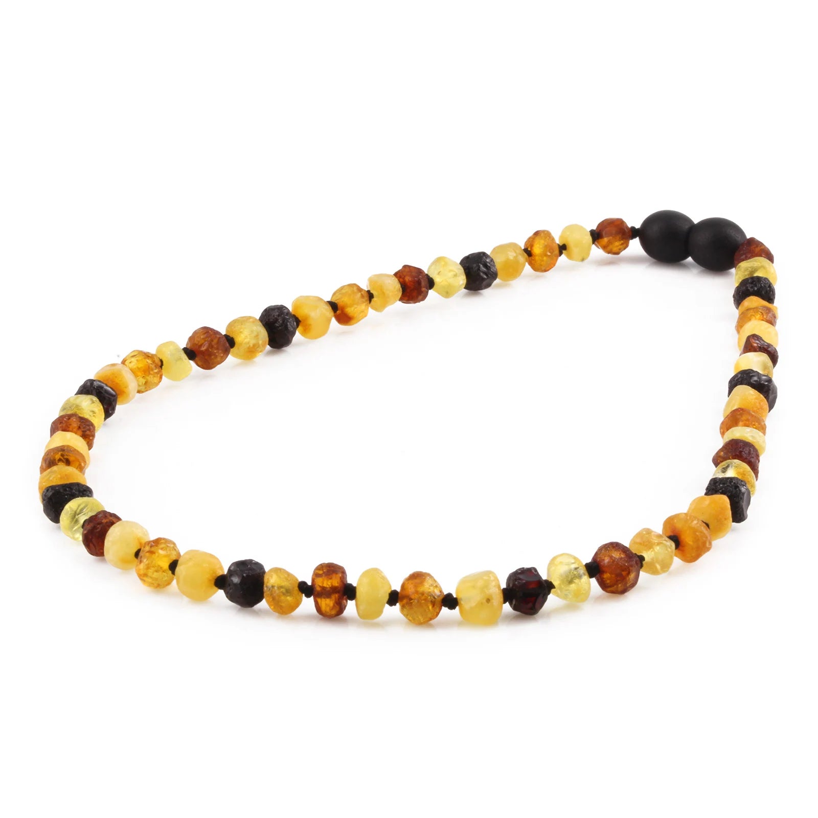 Baltic Amber Teething Necklace. Baroque Multicolour 5mm - XB54M2-RAW