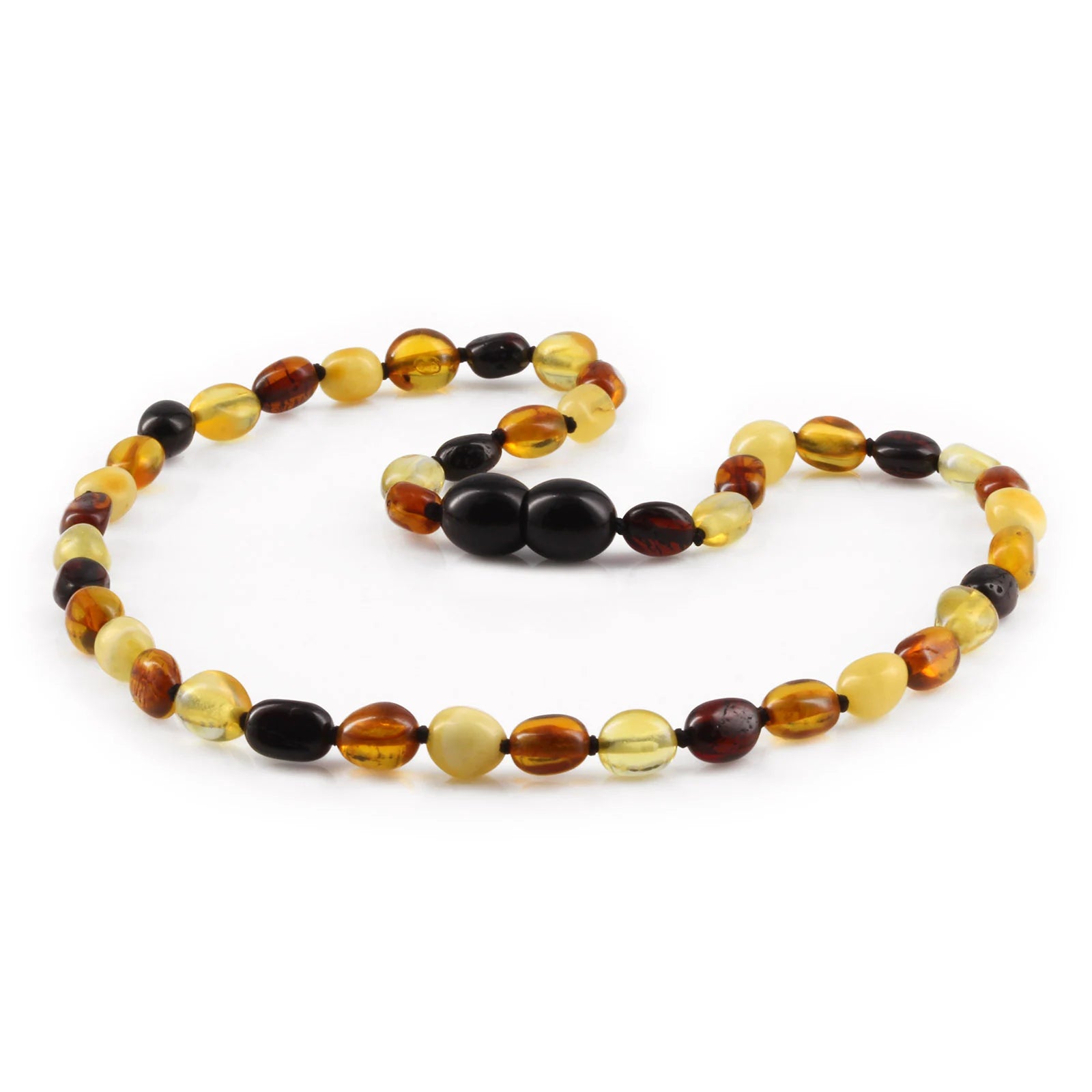 Baltic Amber Teething Necklace. Olive Multicolour 5mm - XO54M2