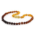 Rainbow Baltic amber baroque children's necklace, 32cm