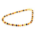 Natural Baltic Amber Junior Necklace. Baroque Multicolour 5mm - XB54M1