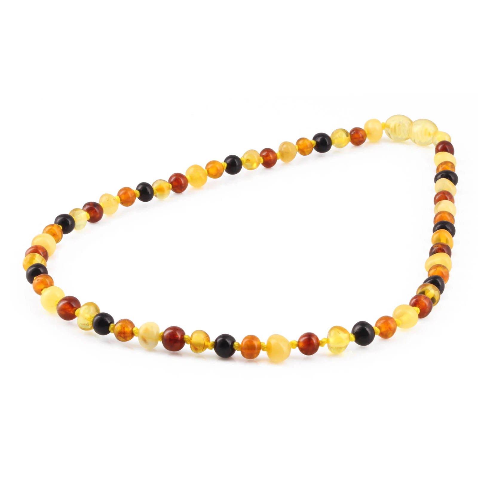 Natural Baltic Amber Junior Necklace. Baroque Multicolour 5mm - XB54M1