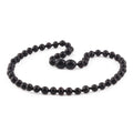 Baltic Amber Child Necklace. Baroque Black 5mm - XB54B