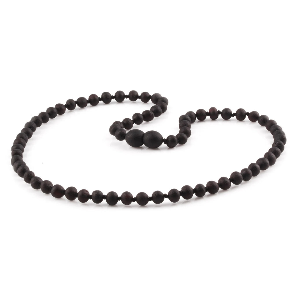 Adult Baltic Amber Necklace. Baroque Black 5mm - XB54BM