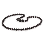 Adult Baltic Amber Necklace. Baroque Black 5mm - XB54BM