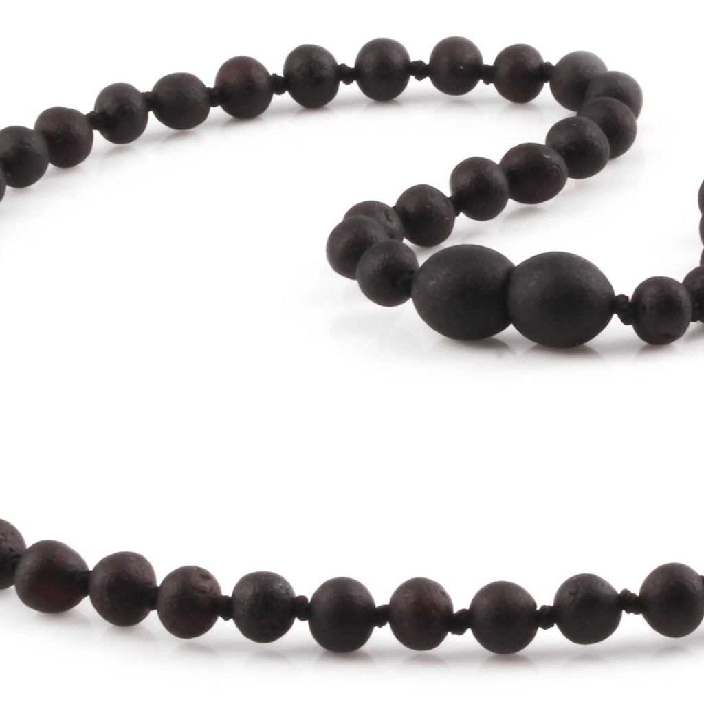Adult Baltic Amber Necklace. Baroque Black 5mm - XB54BM