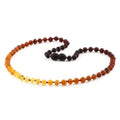 Rainbow Baltic amber baroque adult necklace, 42cm