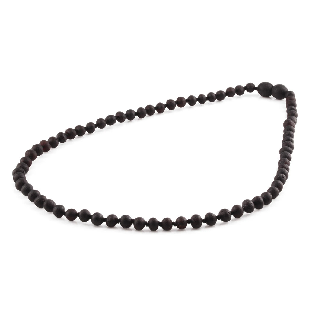 Adult Baltic Amber Necklace. Baroque Black 5mm - XB54BM