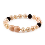 White Freshwater Pearl Kids Bracelet with Baltic Amber 6mm - P4