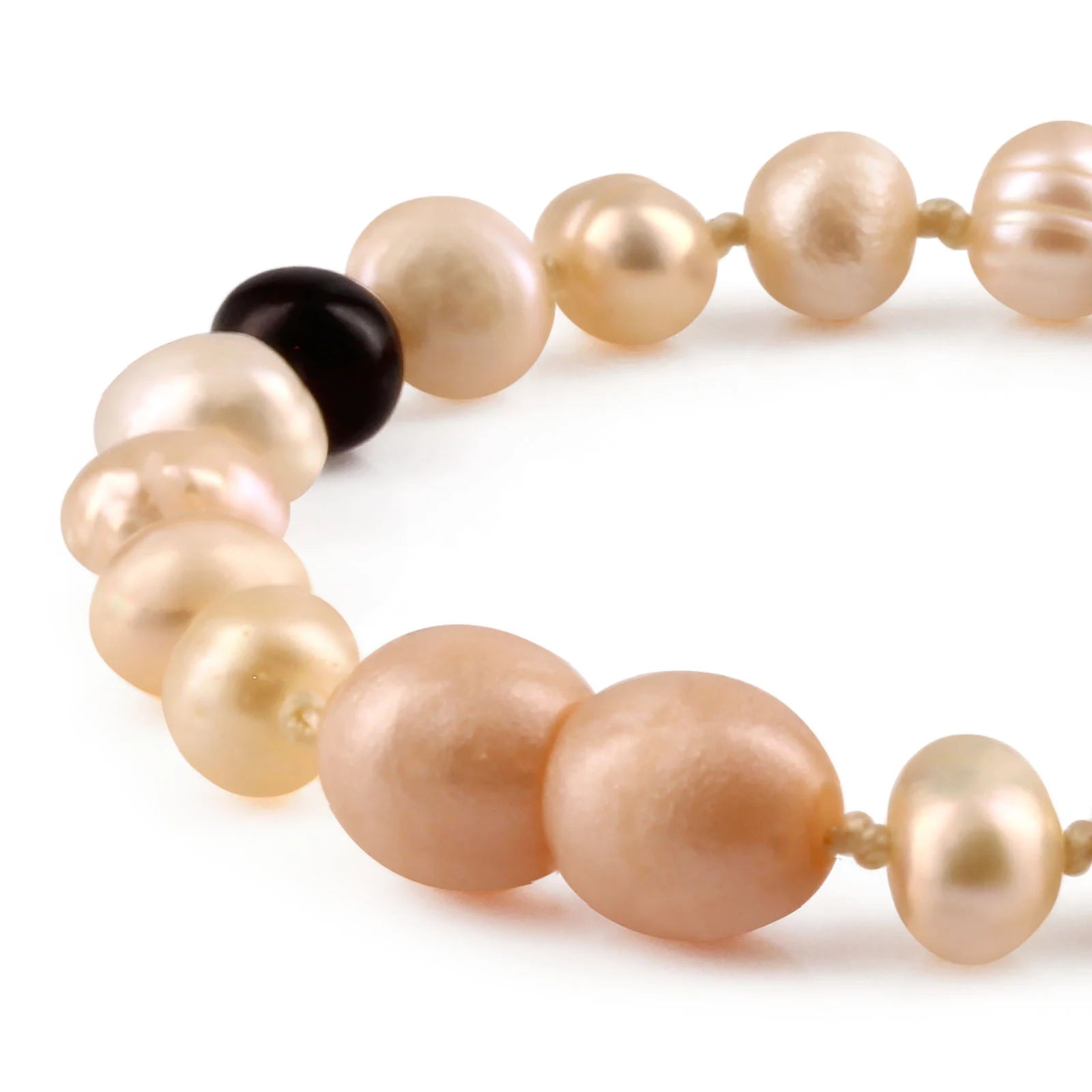 White Freshwater Pearl Kids Bracelet with Baltic Amber 6mm - P4