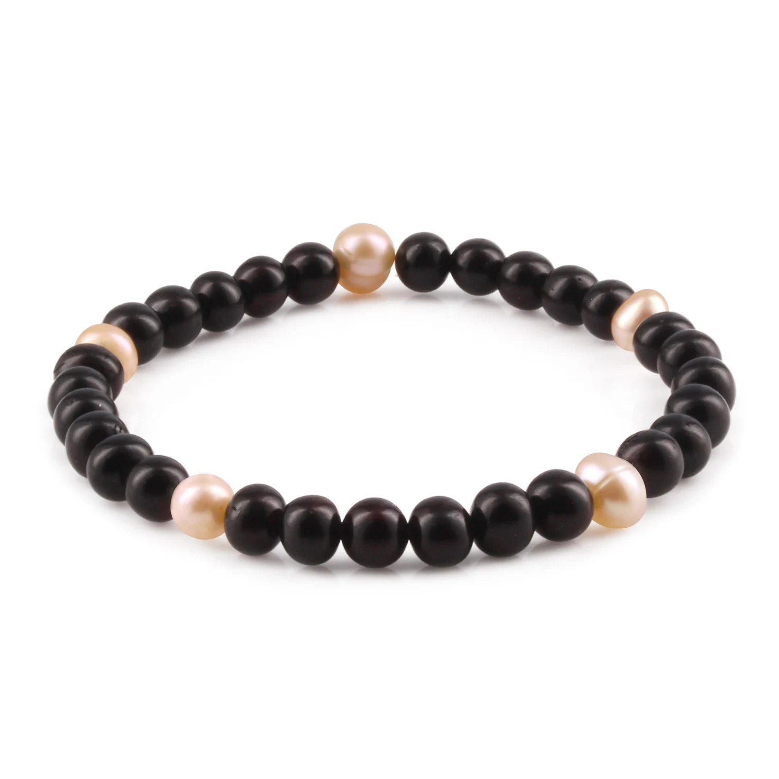 Natural Baltic Amber Adult Bracelet with Freshwater Pearl. Baroque 6mm - P3