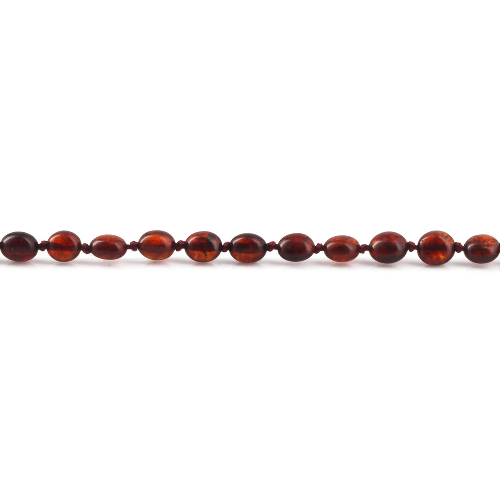 Baltic Amber Teething Necklace. Olive Dark Cognac 5mm - XO54DC
