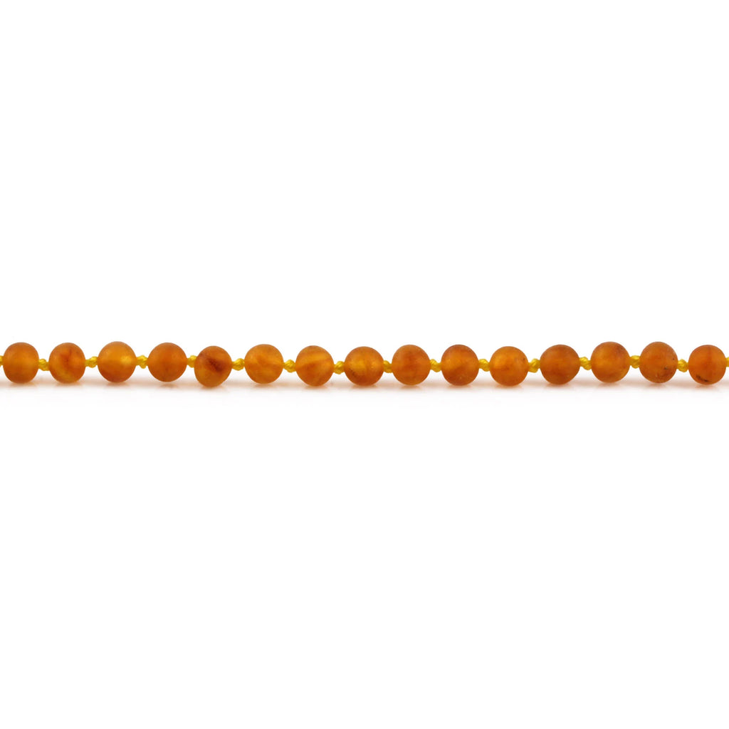 Natural Baltic Amber Junior Necklace. Baroque Light Cognac 5mm - XB54LCM-Y