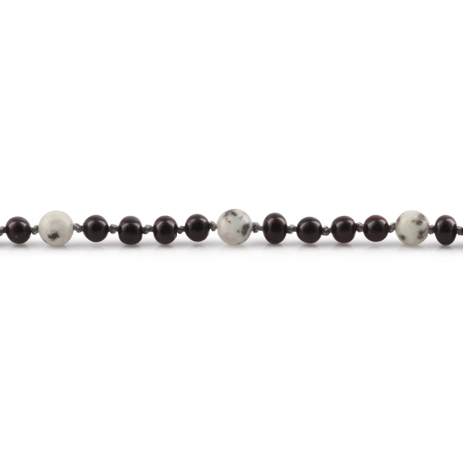 Natural Baltic Amber Junior Necklace with Kiwi Jasper. Baroque 5mm - JN90