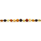 Natural Baltic Amber Junior Necklace. Side Drill Multicolour 6mm - XS64M2