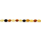 Baltic Amber Teething Bracelet. Olive Multicolour 5mm - XO54M1