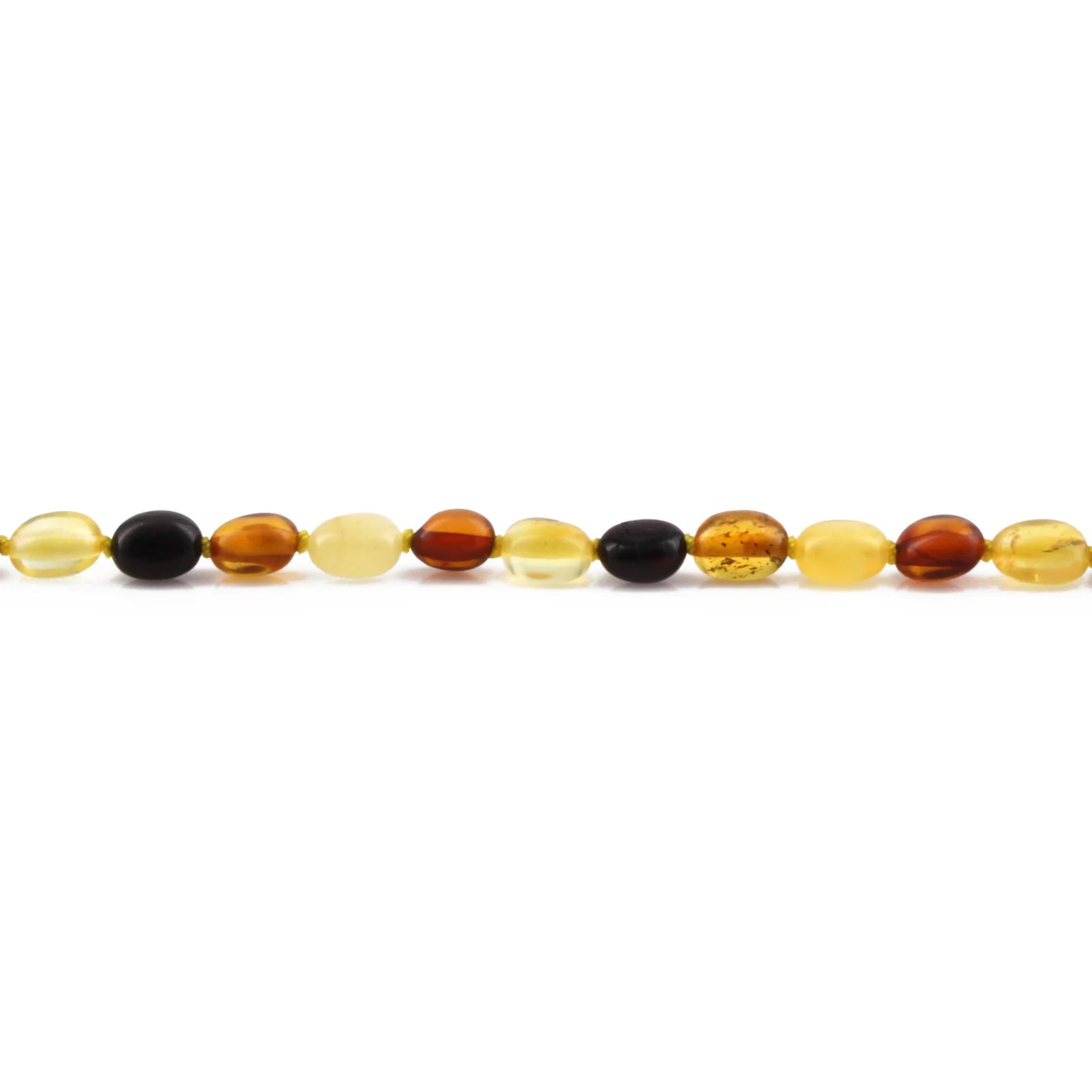 Baltic Amber Teething Bracelet. Olive Multicolour 5mm - XO54M1