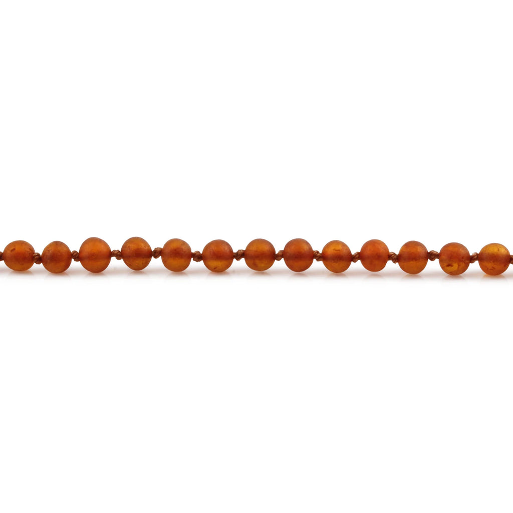 Baltic Amber Teething Necklace. Baroque Light Cognac 5mm - XB54LCM