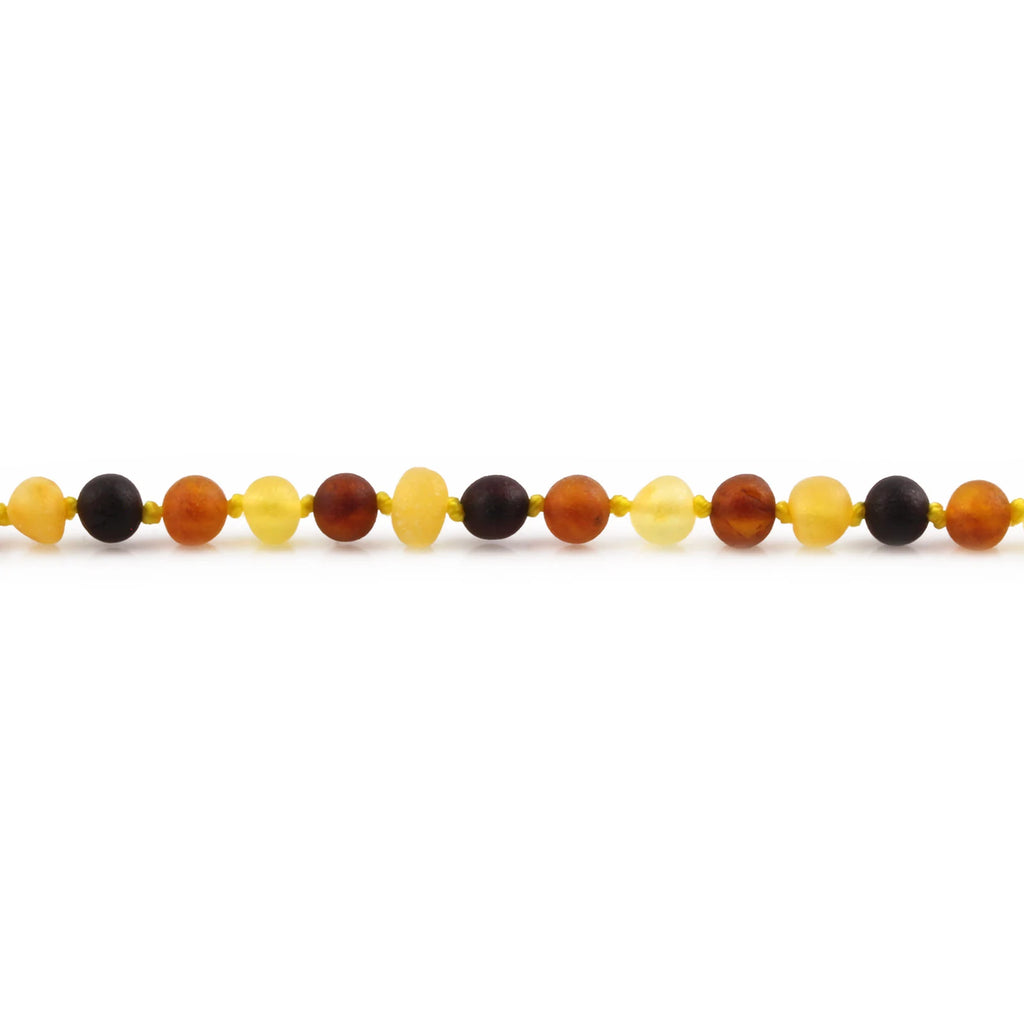 Baltic Amber Teething Necklace. Baroque Multicolour 5mm - XB54M1M