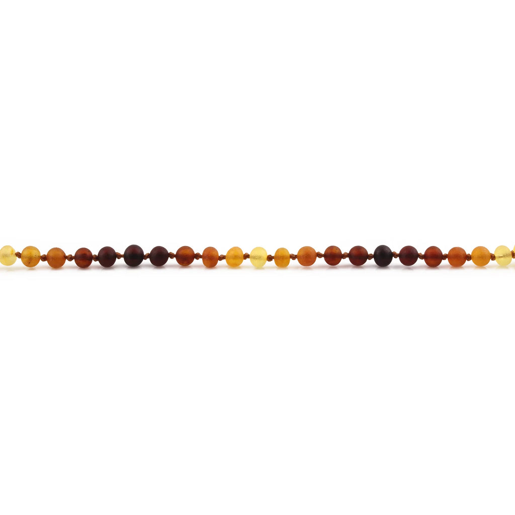 Baltic Amber Teething Necklace. Baroque Rainbow 5mm - XB54RA1M