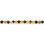 Baltic Amber Teething Bracelet with Azurite. Baroque 4mm - LE467 V2