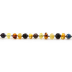 Baltic Amber Teething Bracelet with Deep Blue Imperial Jasper. Baroque 4mm - LE555-S
