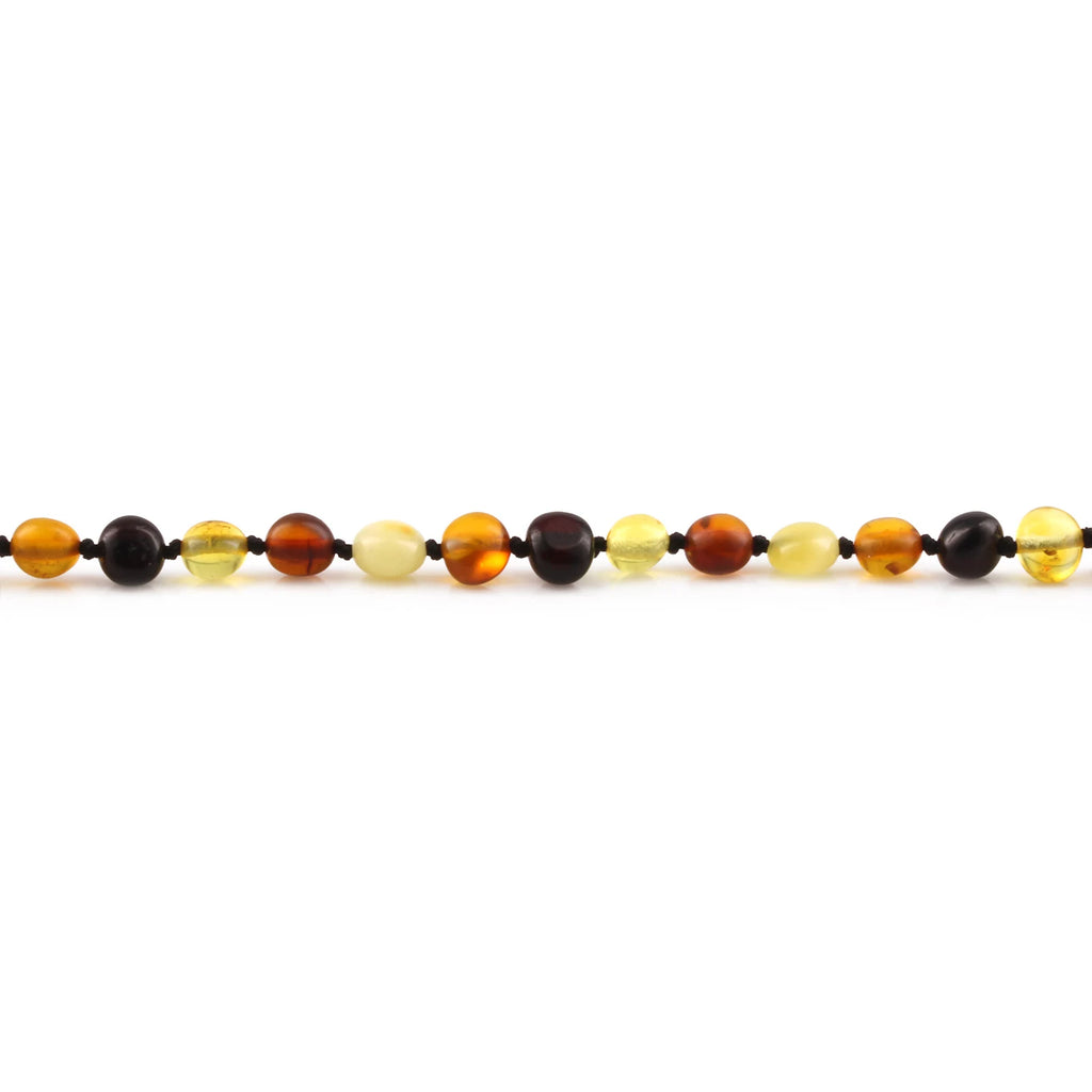 Baltic Amber Teething Necklace. Side Drill Multicolour 6mm - XS64M2
