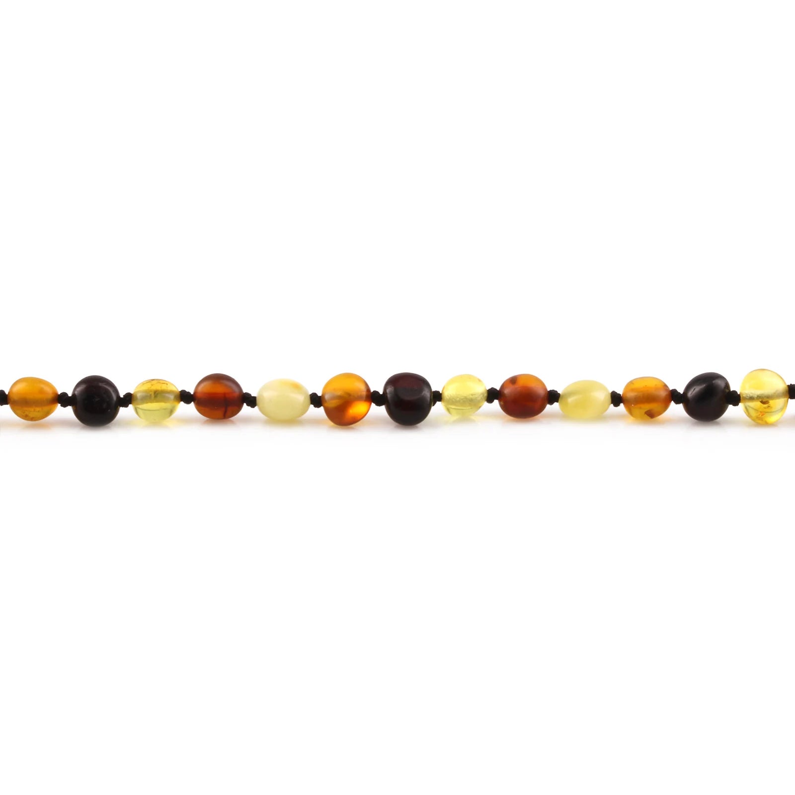 Baltic Amber Teething Necklace. Side Drill Multicolour 6mm - XS64M2