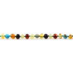 Baltic Amber Teething Necklace with Lake Blue Imperial Jasper. Baroque 4mm - LE516