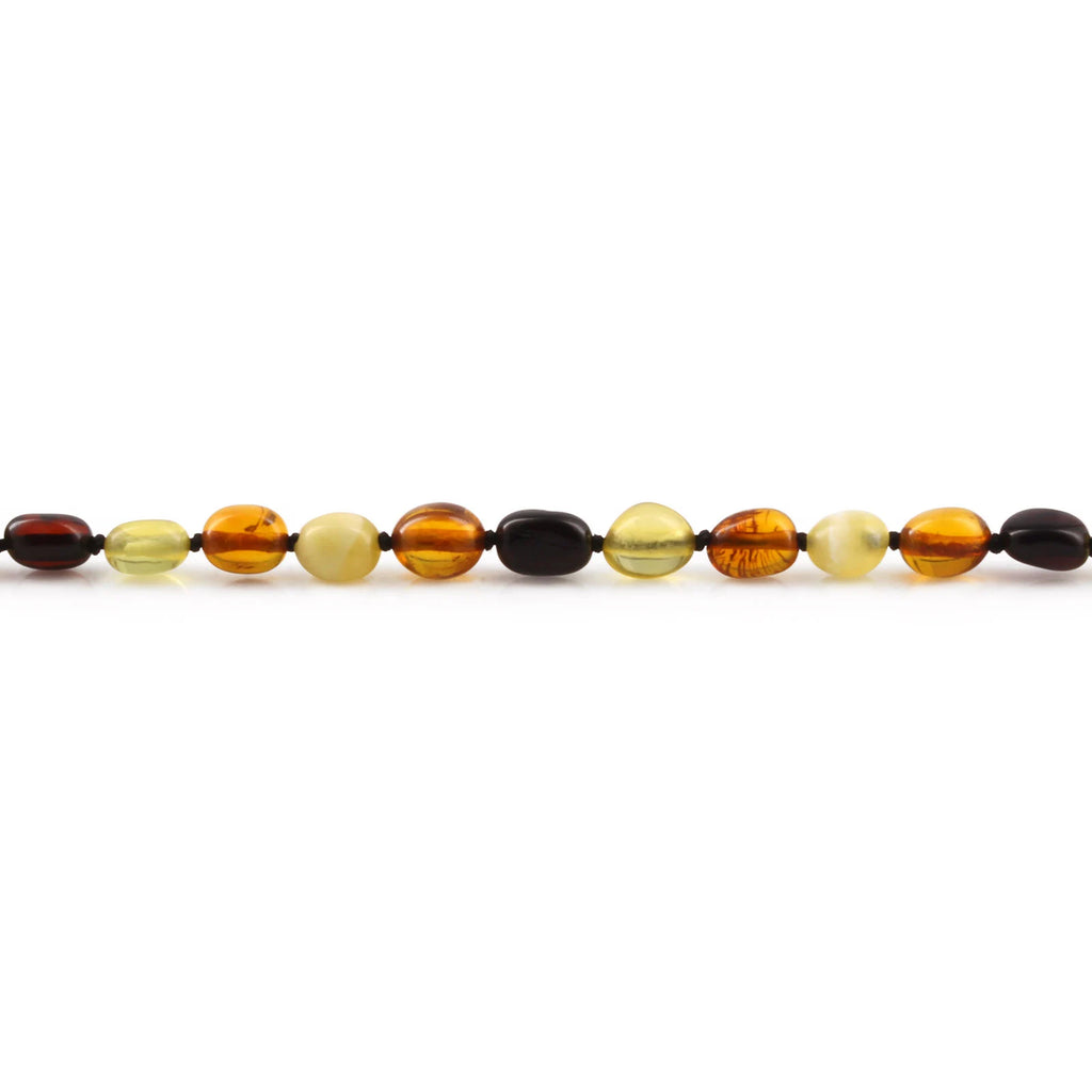 Baltic Amber Teething Necklace. Olive Multicolour 5mm - XO54M2