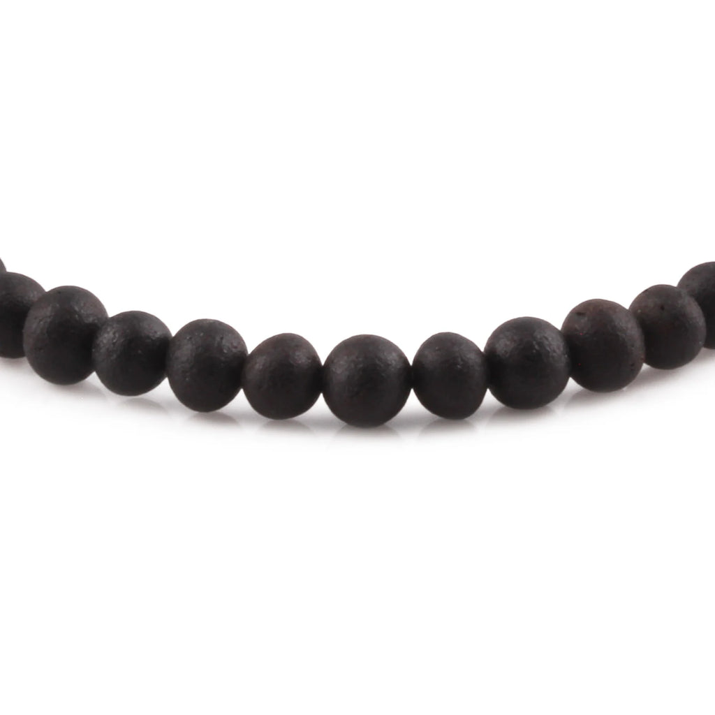 Adult Baltic Amber Bracelet. Baroque Black 5mm - XB54BM