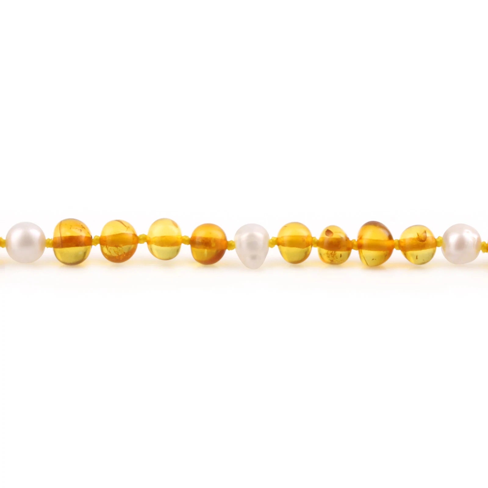 Natural Baltic Amber Adult Necklace with Freshwater Pearl. Baroque 6mm - P1