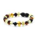 Baltic Amber Teething Bracelet. Baroque Multicolour 5mm - BA81