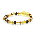 Multicolour Baltic amber baroque children's bracelet, 15cm