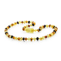 Multicolour Baltic amber baroque children's necklace, 33cm