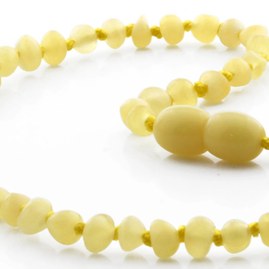 Baltic Amber Teething Necklace. Baroque Yellow 4mm - BA53