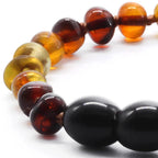 Baltic Amber Teething Bracelet. Baroque Rainbow 5mm - BA74